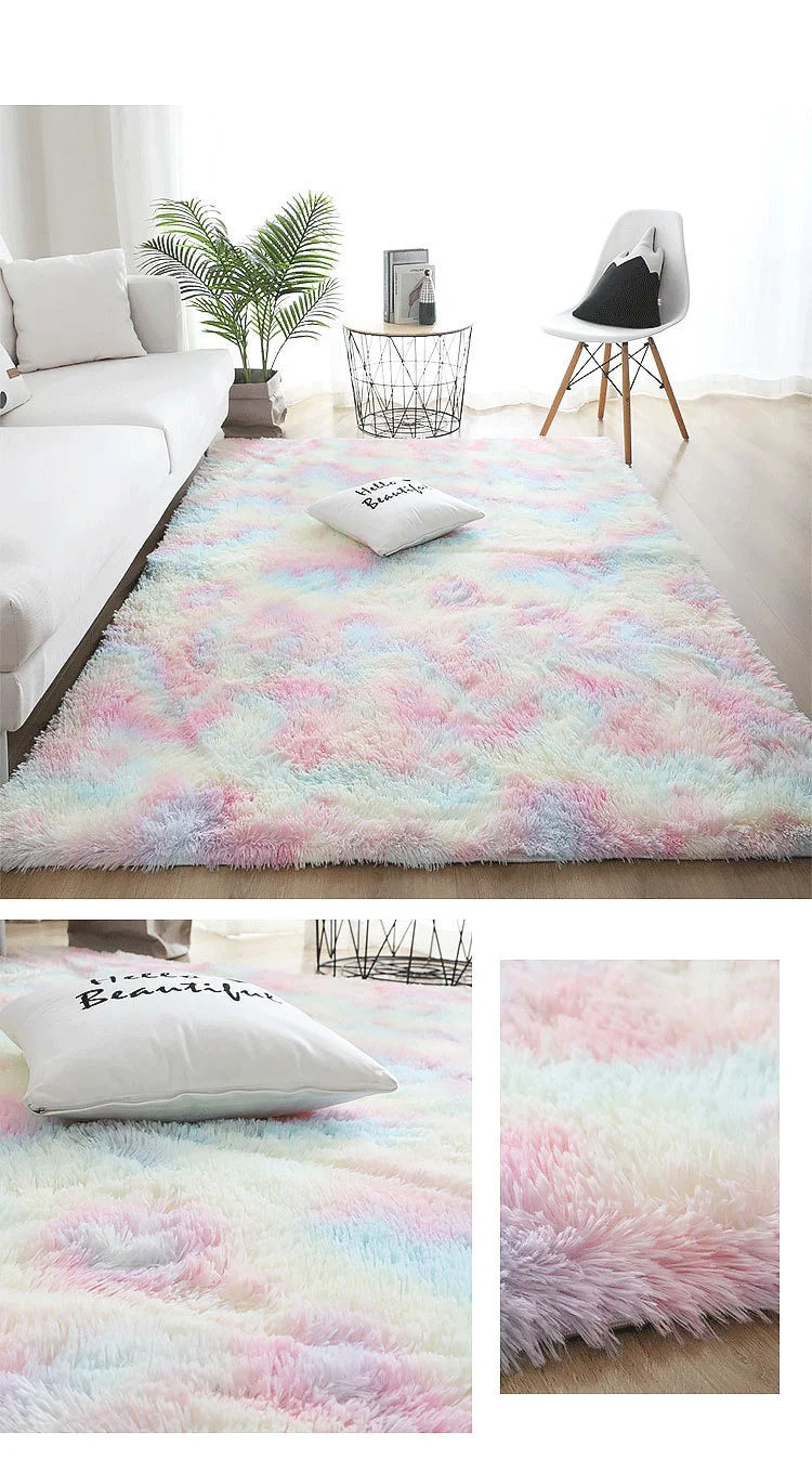 Fluffy Carpets For Living Room Nordic Lounge Rug Houses and Plush Kids Bedroom Bed Down Bedside Carpet Home Decor Furry Mat