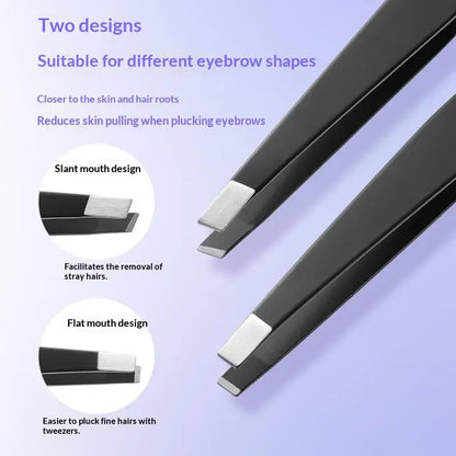 1/2Pcs Professional Grooming Eyebrow Tweezers Set Fine Hair Removal Splinter Remover for Salon Home Beauty Use