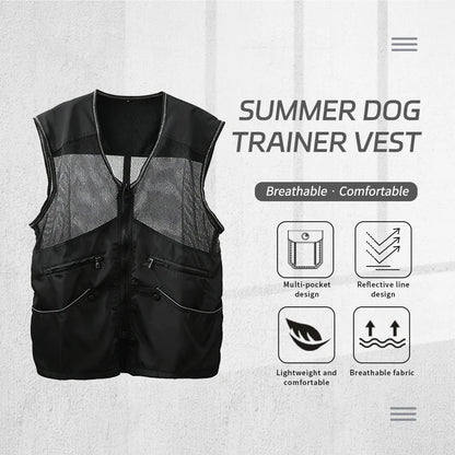 Lightweight Mesh Dog Training Vest with Multiple Pockets Bite Resistant for Spring Summer Training