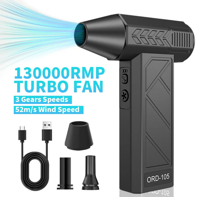 130000 RPM Electric Turbo Fan High-Speed Turbo Violent Fan Powerful Compressed Air Blower for Computer Keyboard Car Duster