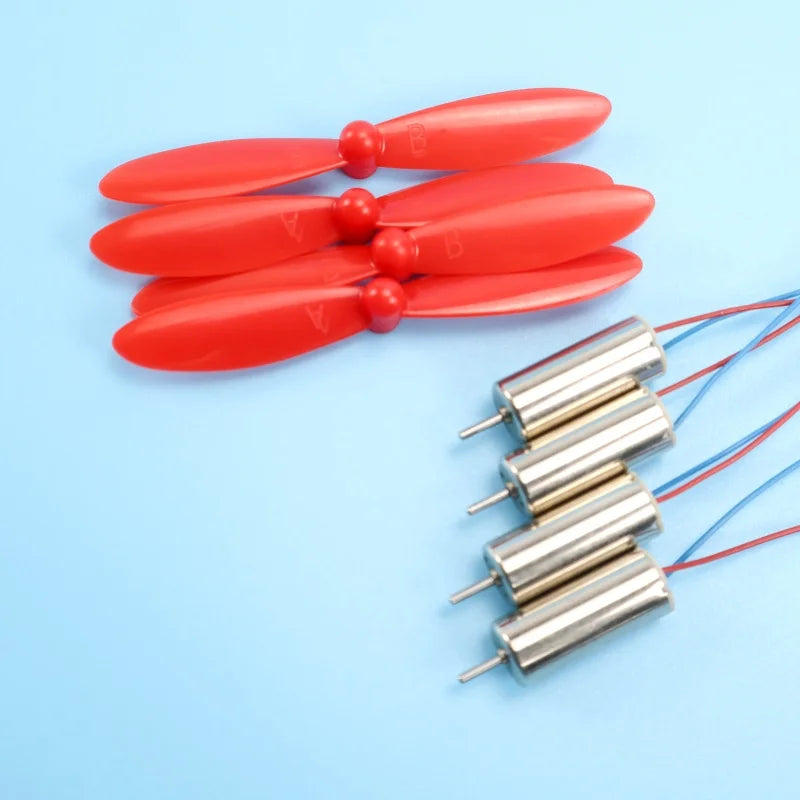 4 X DIY DC 3.7V 50000RPM 716 Hollow Cup Coreless High-speed Motor with 4 X 55MM Propeller Cw CCW for DIY Micro FPV Quadcopter