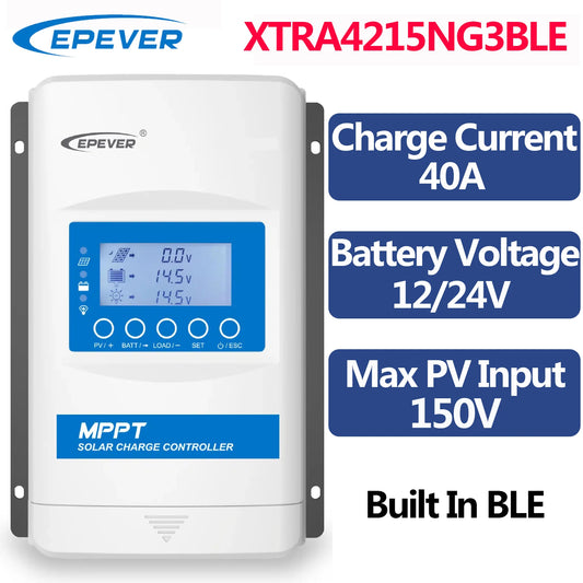 EPEVER XTRA4215NG3BLE XTRA4210G3 Without BLE 40A MPPT Solar Charge Controller Battery 12V 24V Max PV Input 150V