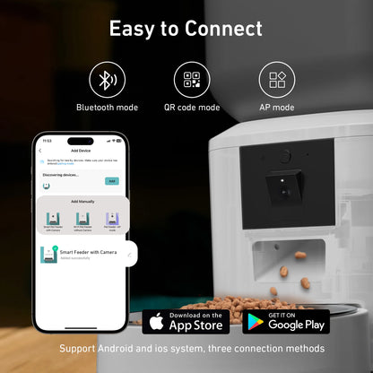 8L Automatic Cat Feeder With 1080p Camera Video 5G WiFi Cat Food Dispenser Pet Smart Voice Recorder Tuya APP Pet Auto Feeder