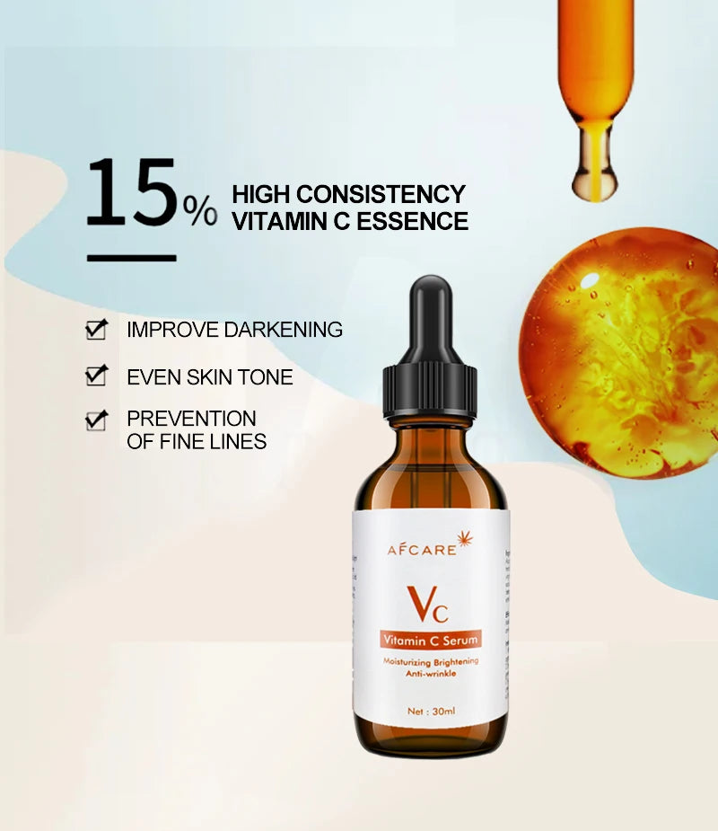 Afcare 30ML Pure Vitamin C Face Serum for Facial Moisturizing And Firming Skin 100% Natural Vitamin C Serum for Face