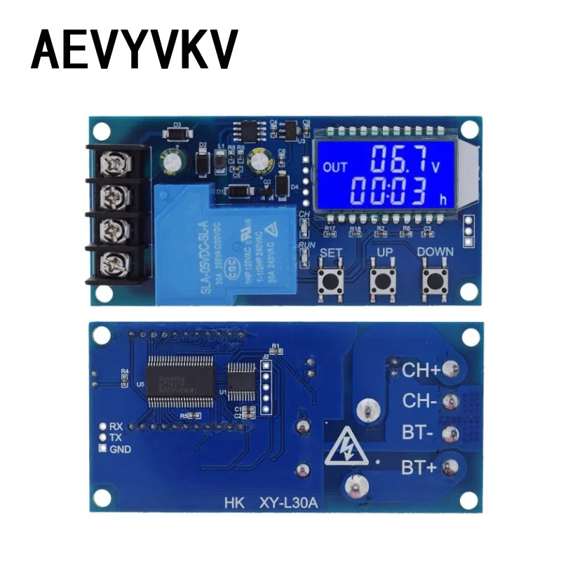 6-60V 30A Lead-acid Solar Battery Charge Controller Protection Board Charger Time Switch 12V 24V 36V 48V Battery Bapacity