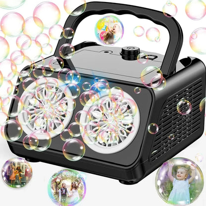 Automatic Bubble Machine Upgrade Bubble Blower with 2 Fans,50000+ Bubbles Per Minute Bubbles for Kids Portable Bubble Maker