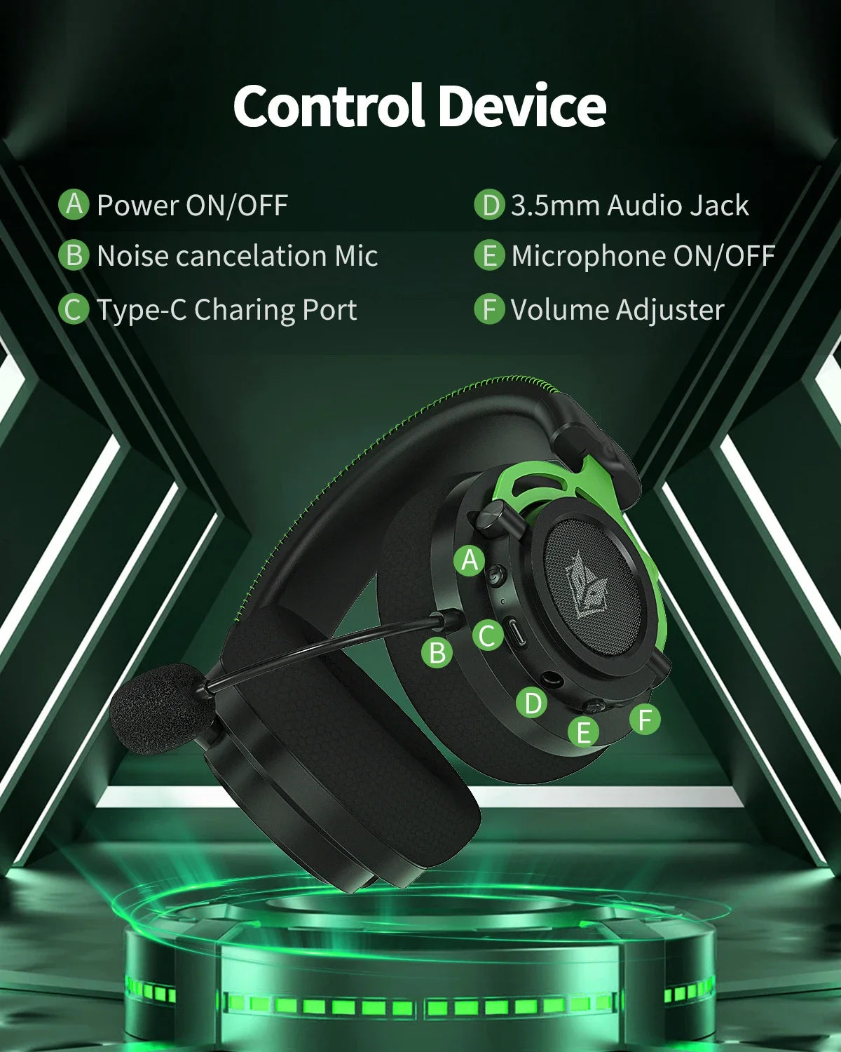 NUBWO G03 Headsets Gamer 2.4GHz Dongle Dual Wireless Bluetooth Headphone with Noise Canceling Microphone Stereo Sound Compatible