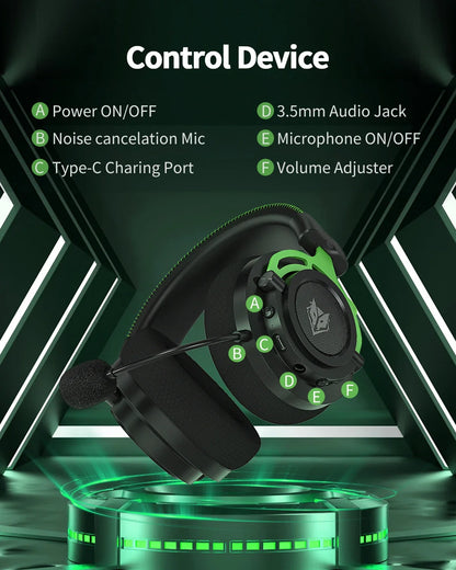 NUBWO G03 Headsets Gamer 2.4GHz Dongle Dual Wireless Bluetooth Headphone with Noise Canceling Microphone Stereo Sound Compatible