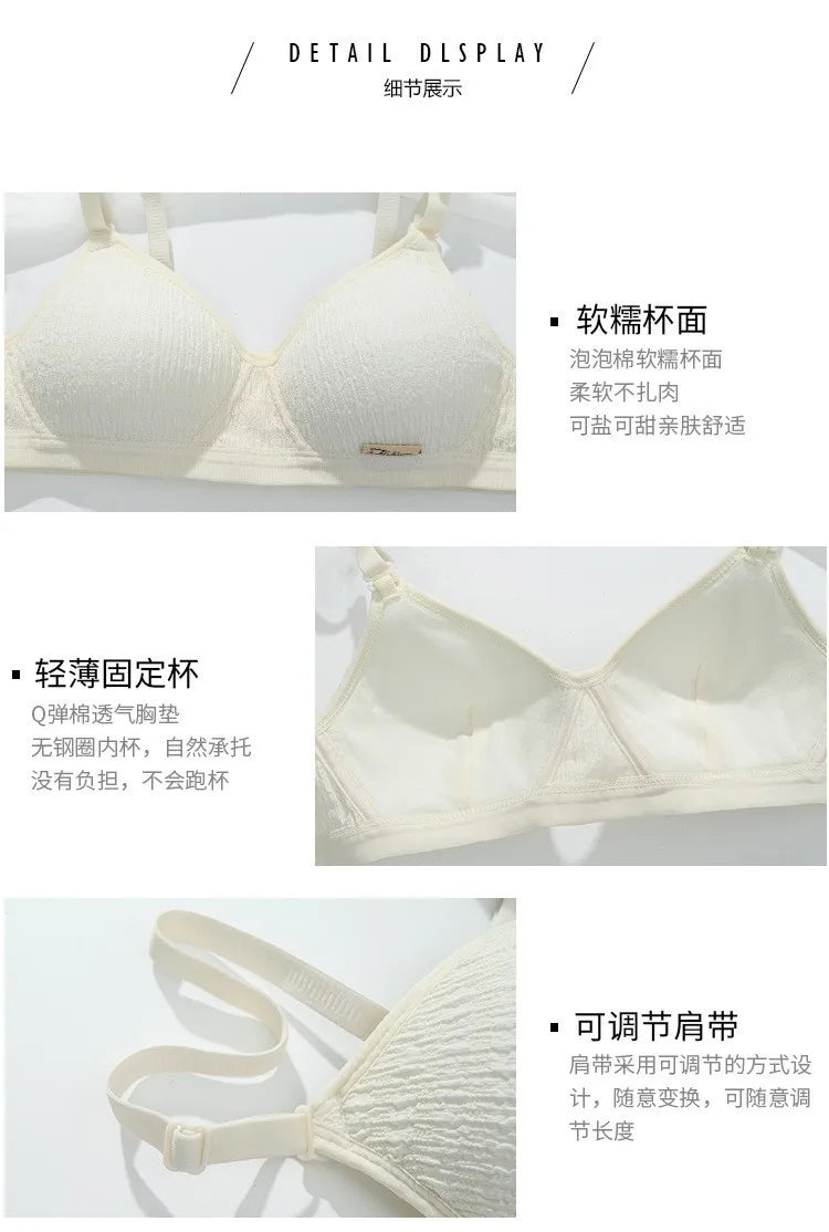 Women Bra Set Sport Lingerie Non-Wire Bralette Top Sexy Low Waist Panties Female Seamless Underwear Set Sleep Intimates