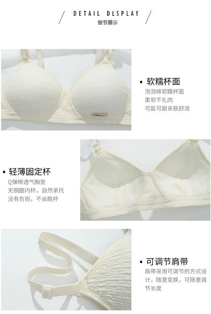 Women Bra Set Sport Lingerie Non-Wire Bralette Top Sexy Low Waist Panties Female Seamless Underwear Set Sleep Intimates