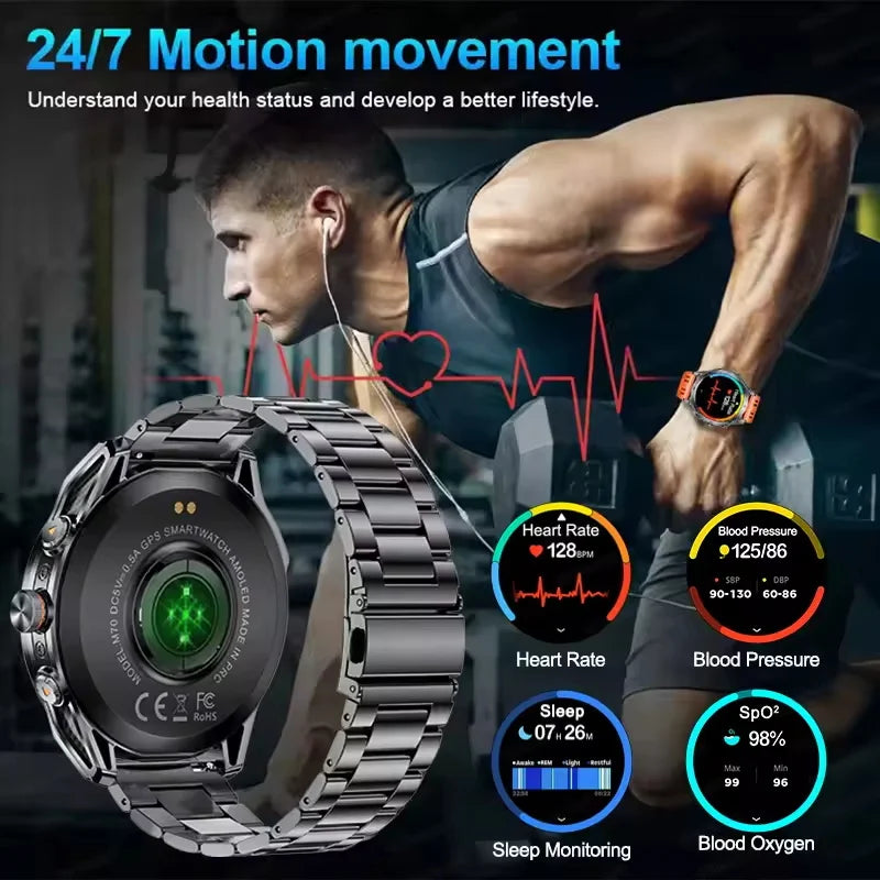 2026 New GPS Smart Watch Men 1000mAh Battery 10ATM Waterproof