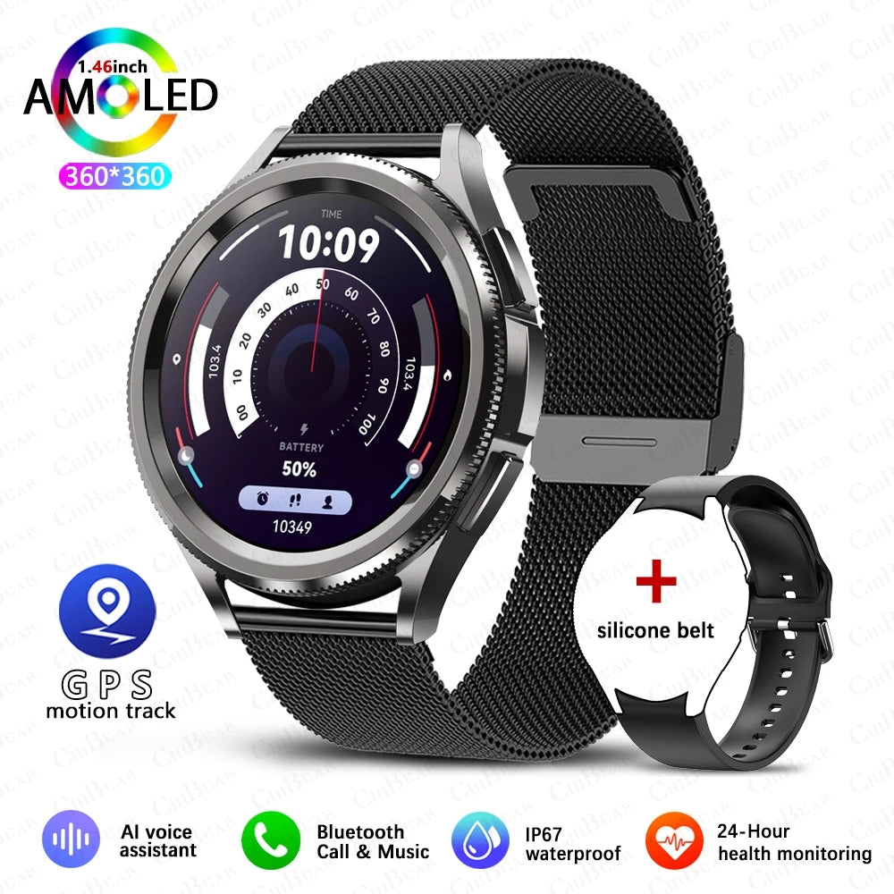 Men's Outdoor Sports 100+ Sport Modes IP68 Waterproof Watch AMOELD HD Screen Smartwatch