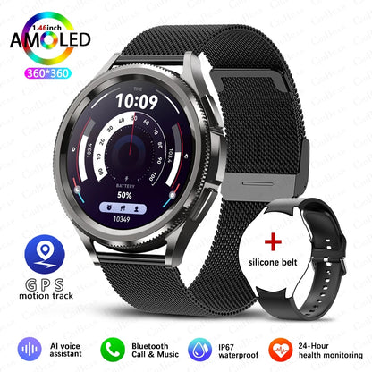Men's Outdoor Sports 100+ Sport Modes IP68 Waterproof Watch AMOELD HD Screen Smartwatch