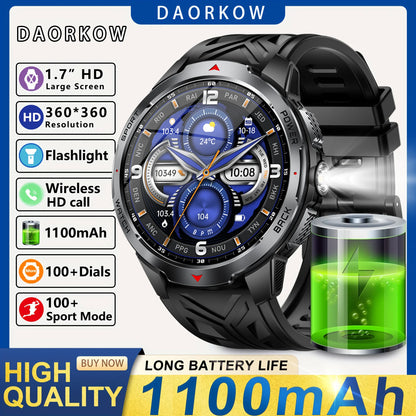 Smart Watch LED Flashlight Outdoor KT88 Compass Wireless call Men Multi-Sport
