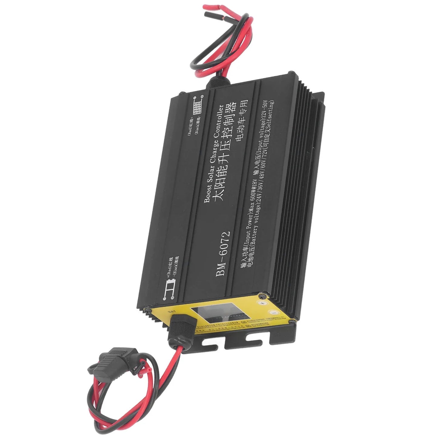 600W MPPT Boost Solar Charge Controller 12‑50V Input LCD Display Step Up Solar Charging Controller 24V 36V 48V 60V 72V