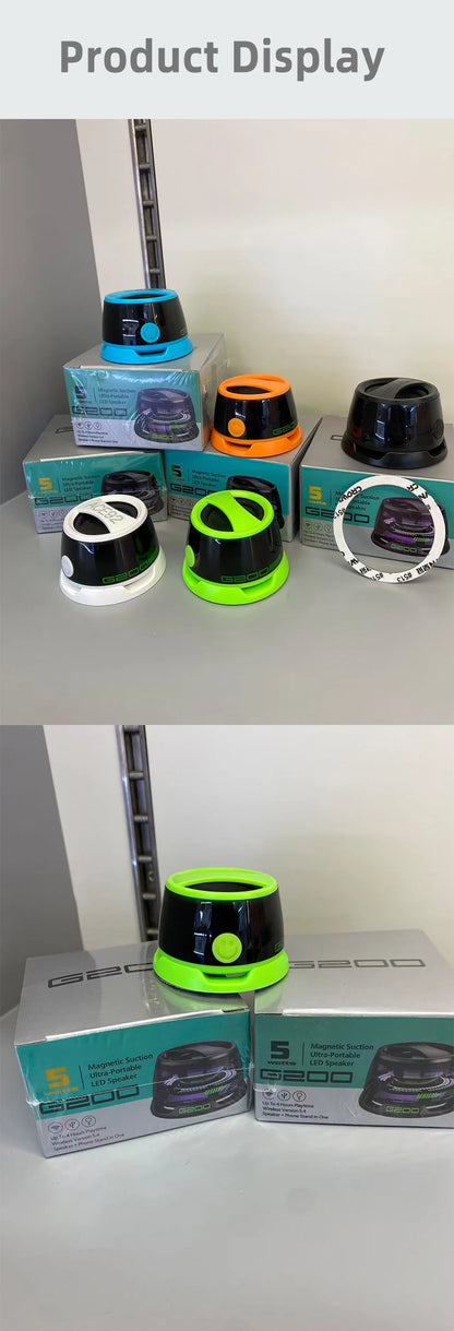 Magnetic phone magnetic bathroom waterproof Bluetooth speaker mini portable subwoofer phone holder 2-in-1