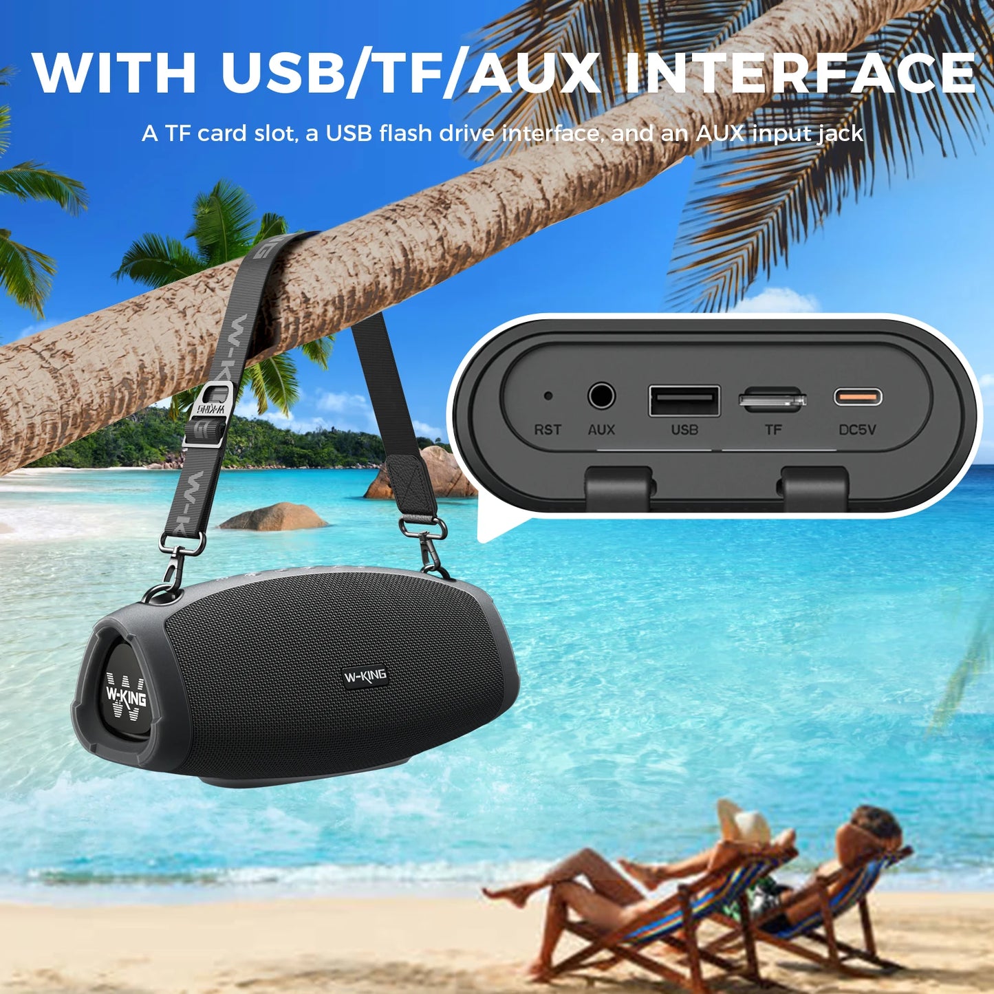 W-KING X10MIC (120W PEAK) 70W Portable Loud Bluetooth Speakers with Wireless Microphone,  Waterproof Outdoor Wireless Bluetooth