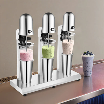 Triple Head Milkshake Maker, 18000 RPM, 3 X 180W Tabletop Blender with PC Cups for Commercial Use, 110V
