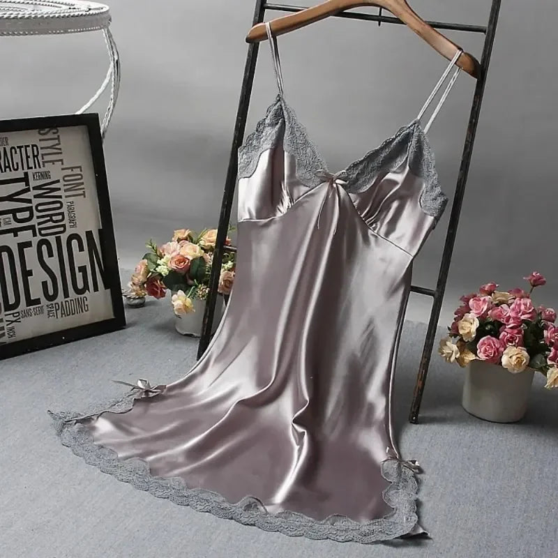 Sexy Lace Patchwork Camisola Lingerie Nighty Wedding Dress Sleep Wear Nightdress Clothes Women's Nightgowns Sexy Nightwear