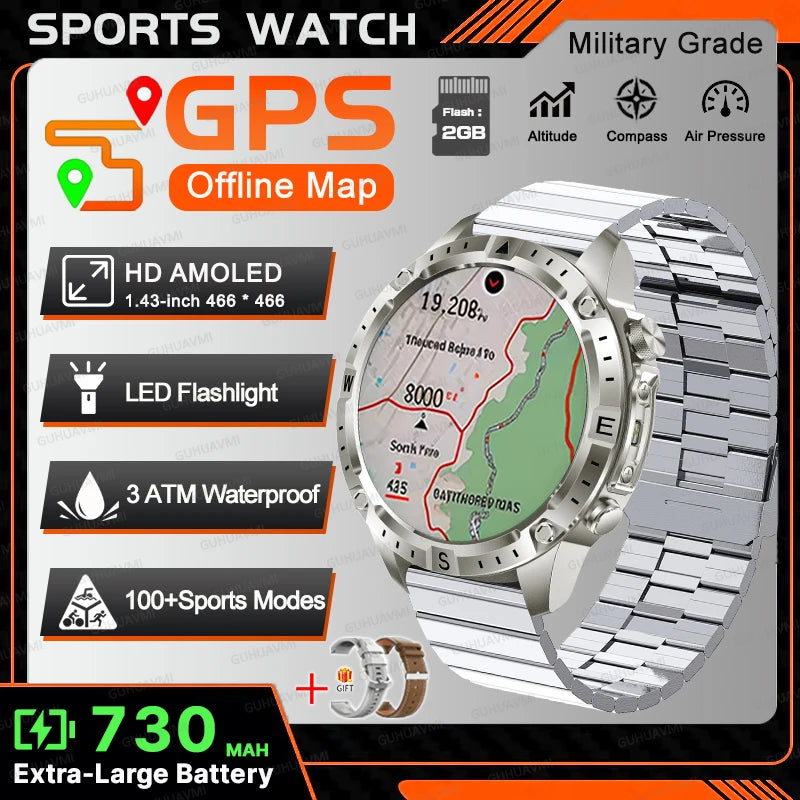 Waterproof Compass BT Call Swim Sports Bracelets For Men