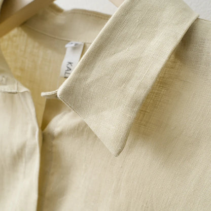 Women 2025 Summer Casual Linen Blouse Shorts Sets