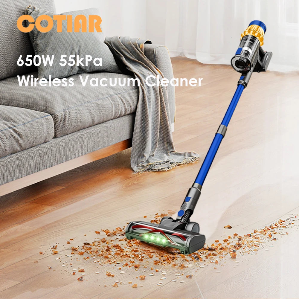 COTIAR V22 Cordless Vacuum Cleaner 650W 55000PA Home Appliance Handheld Vacuum Cleaner Cleaning Supplies Removable Battery