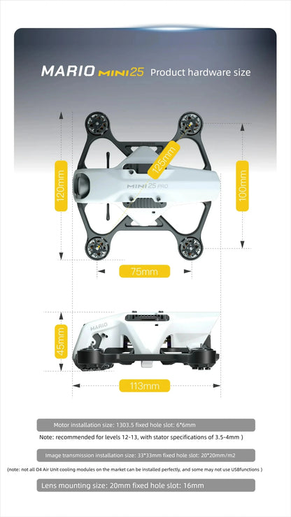 SpeedyBee Mario Mini25 PW /Mario Mini25 O4 Air Unit /Mario Mini25 O4 Air Unit PRO FPV Drone KIT RC Quadcopter