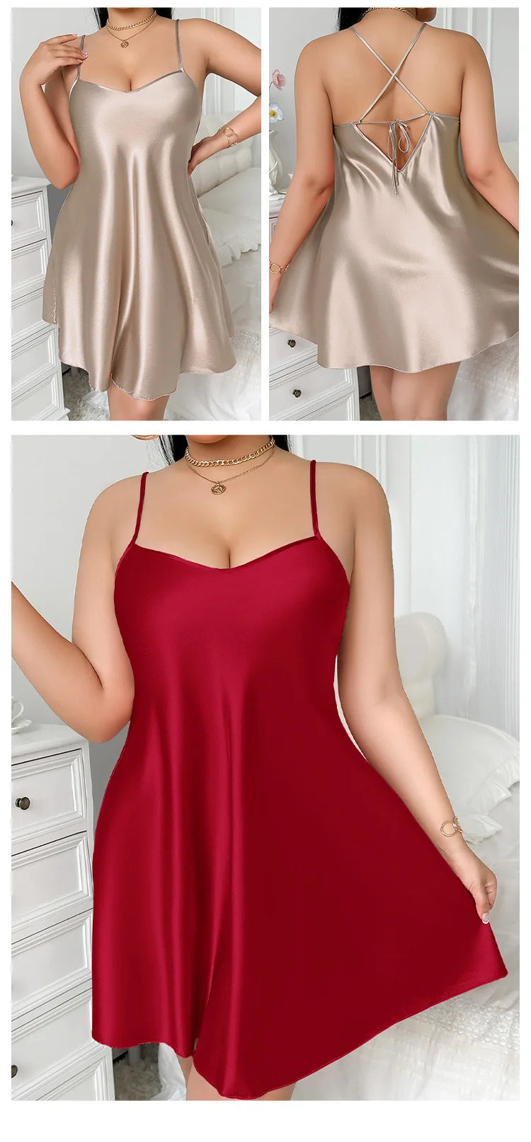 Plus Size 3XL 4XL 5XL Women's Sleepwear Nightgown Sexy Lingerie