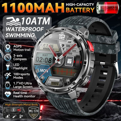 10ATM Waterproof Military Grade Sports Outdoor Smartwatches