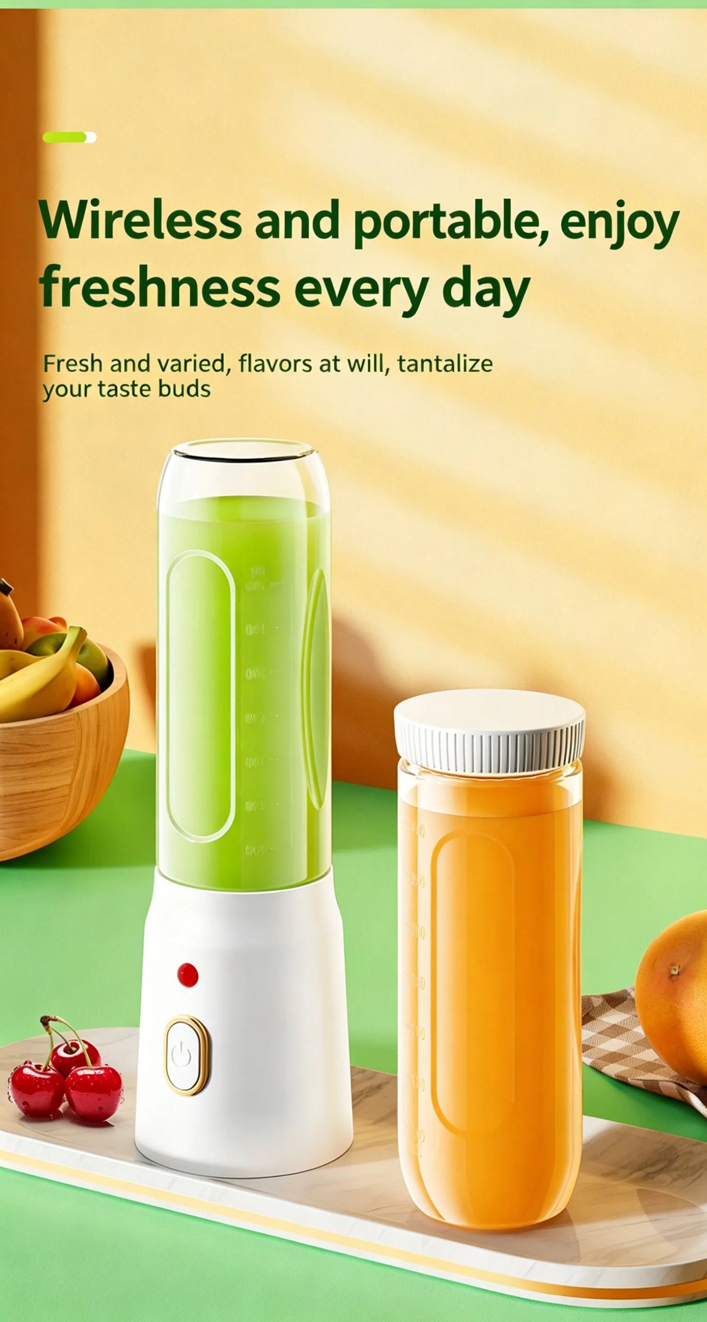 Portable Fruit Juicer Blenders Outdoor Personal Electric Mini Bottle Home USB Charge 10 Blades Double Cup Juicer Machine