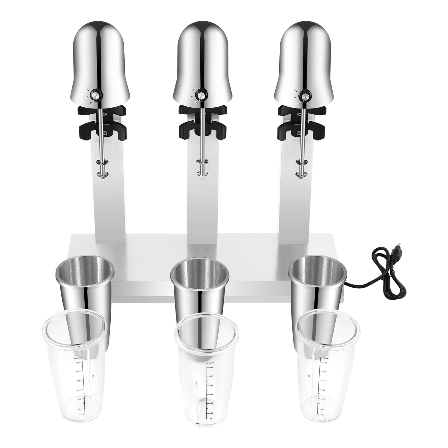 Triple Head Milkshake Maker, 18000 RPM, 3 X 180W Tabletop Blender with PC Cups for Commercial Use, 110V