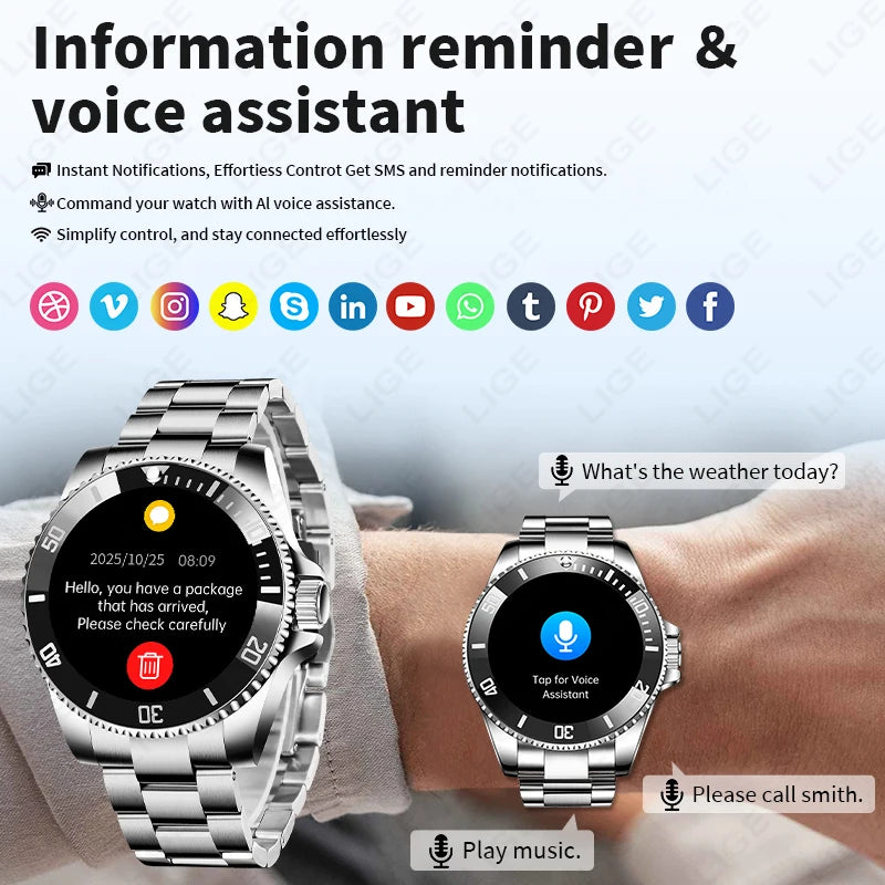 Sports Monitor Men's Watches 1.27" HD Screen Bluetooth Call IP68 Waterproof Men Smartwatch