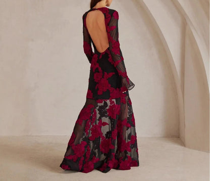 Elegant Dress Dress for Women 2025 Spring Collection Waist V-neck Jacquard Embroidered Dress
