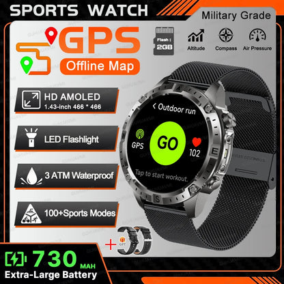 Waterproof Compass BT Call Swim Sports Bracelets For Men