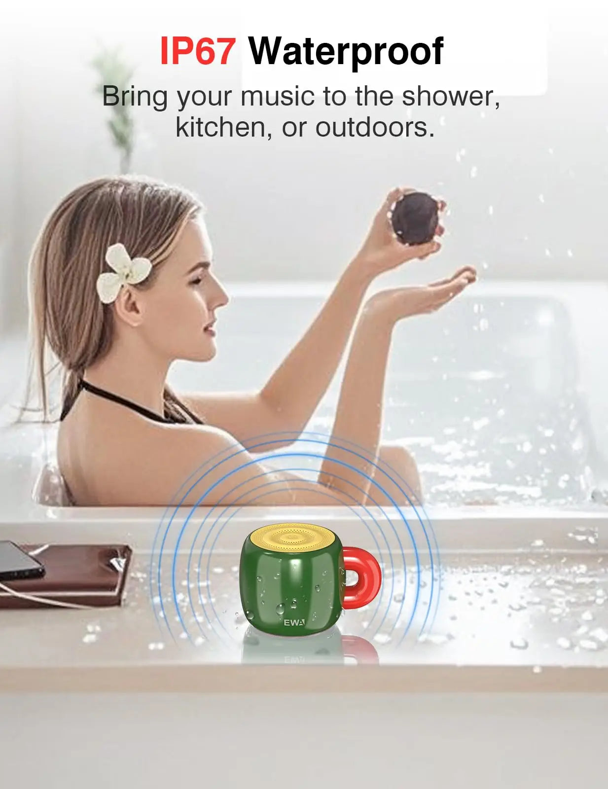 Mini Cup Bluetooth Speakers 5W High Powerful Bass Wireless Speaker 360° Surround Sound IP67 Waterproof HiFi Creative Sound Box
