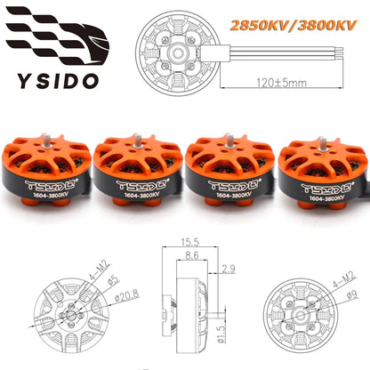 4PCS YSIDO 1103 1104 1204 1303 1404 1505 1604 Brushless Motor for RC FPV Fixed-wing Racing Drone RC Quadcopter RC Accessories