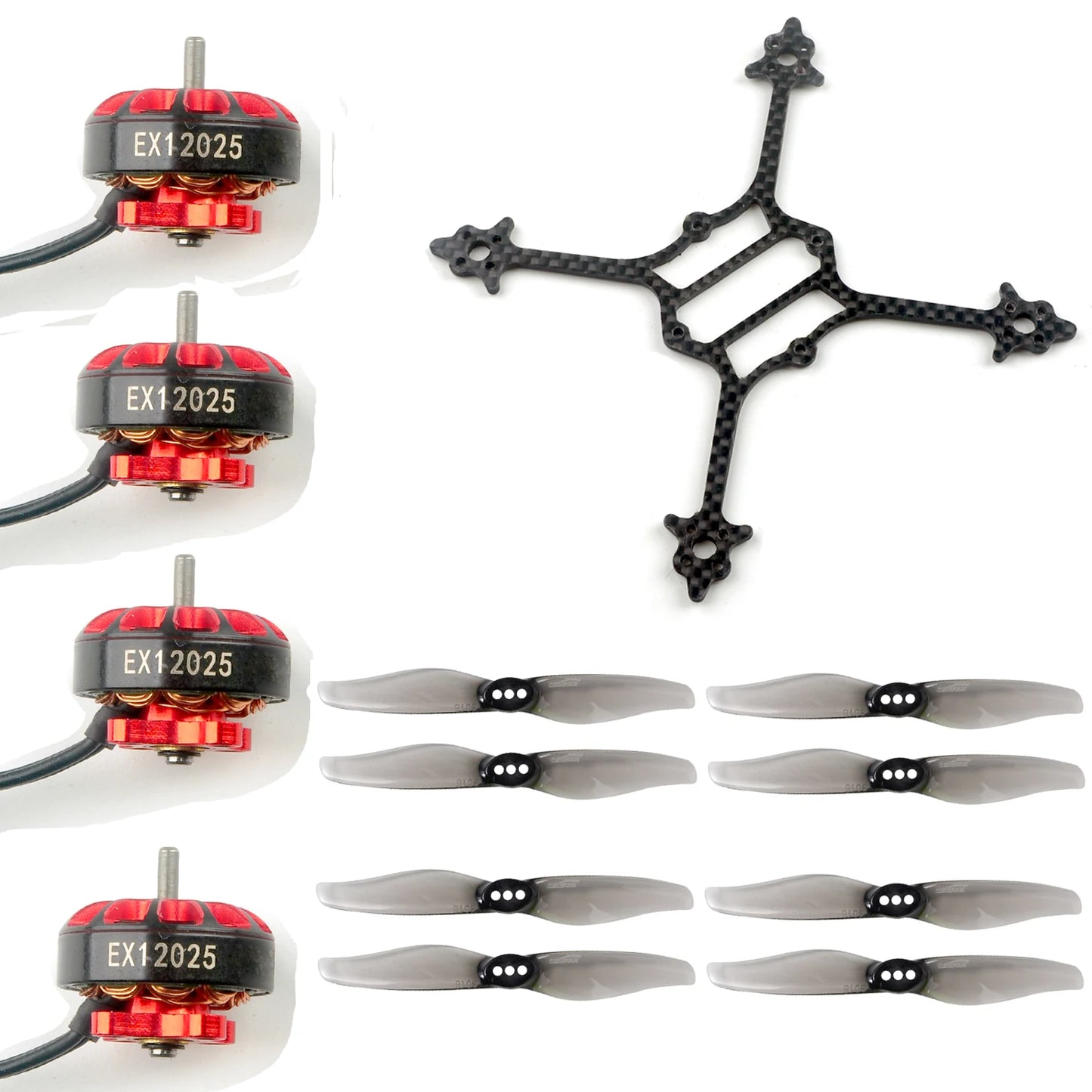 HappyModel 3inch Crux3 Toothpick Frame FPV Kit EX1202.5 6400KV Brushless Motor with Gemfan 3018 Propeller Combo for RC FPV Drone