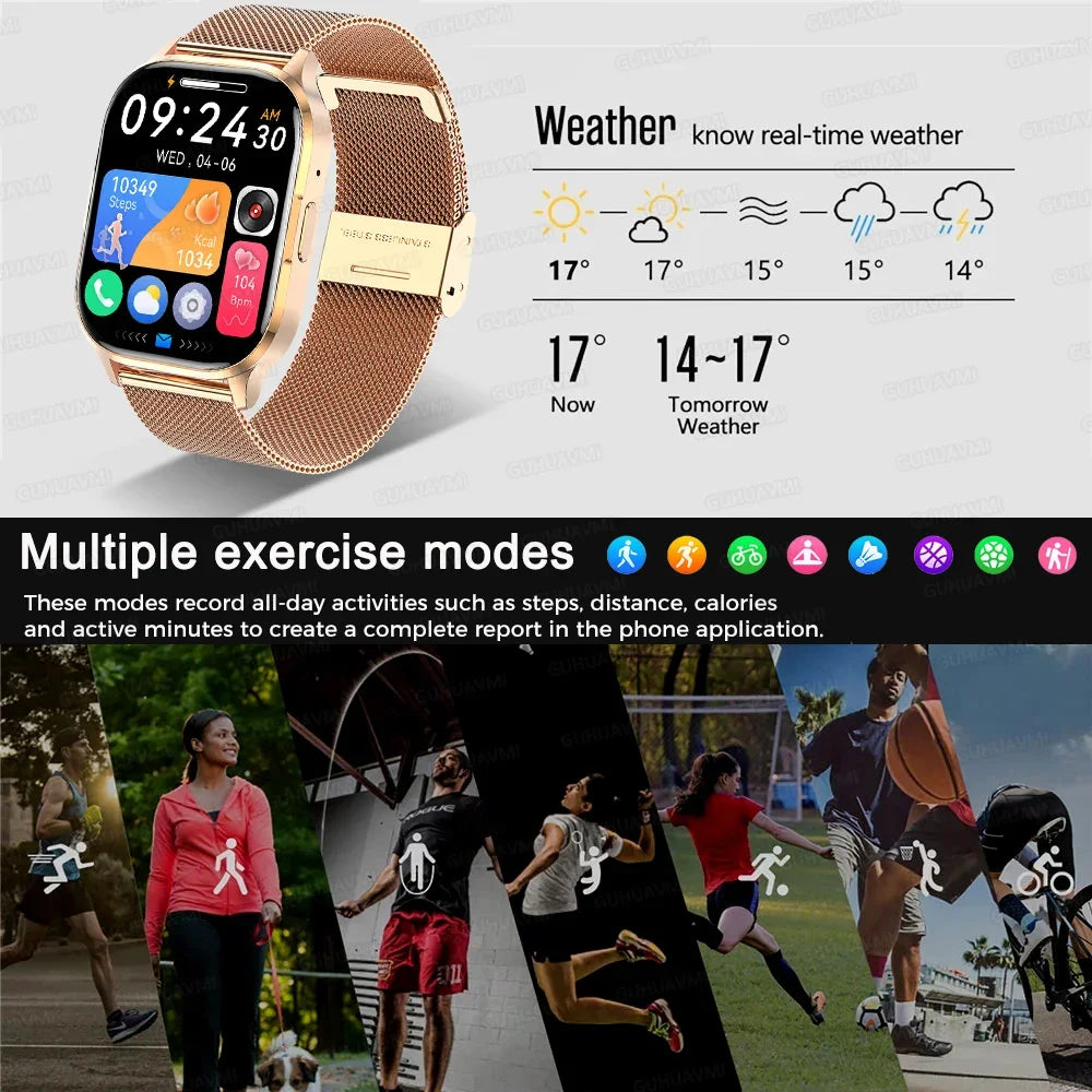 Ultra Thin Smart Watch Man Women Screen Always Display Time Sports