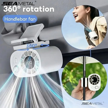 Clip-On Car Fan 360° Rotatable 100-Speed Multi-Scene Portable Fan Long Service Life Lightweight USB Rechargeable