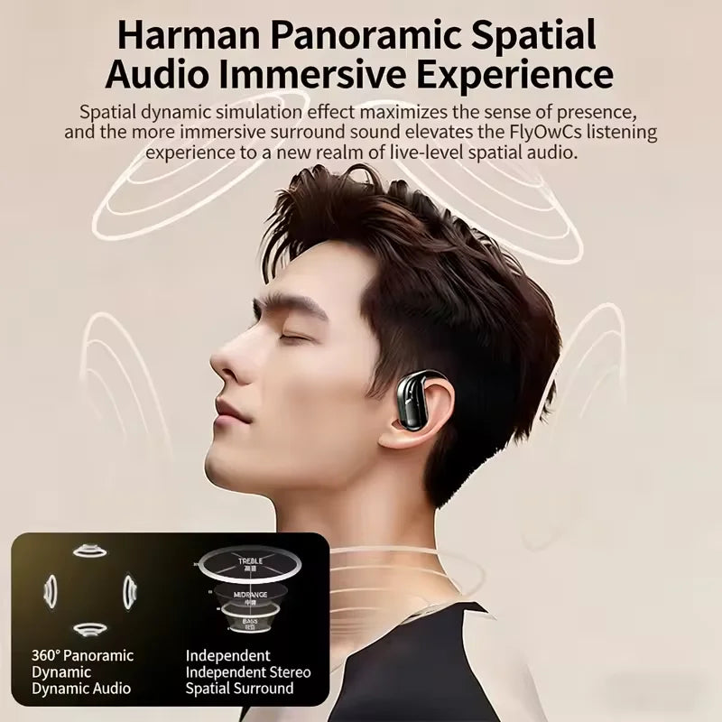 New Wireless Headphones Bluetooth 5.4 Earphones True with Mic Button Control Noise Reduction Sports Earhooks Waterproof Headset