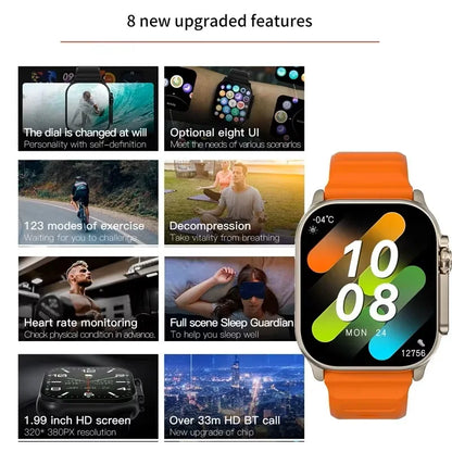 New Smartwatch Men 49mm Series 8 2.3"AMOLED Screen NFC Compass Waterproof For Apple Watch