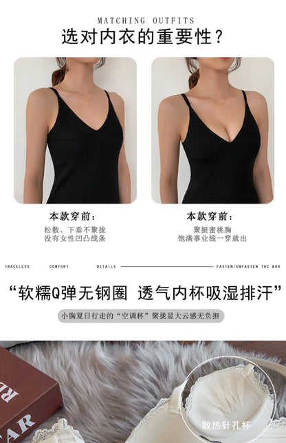 Hot Selling Ladies Push Up Bra Set Seamless Wireless Support Anti-Sagging Comfort Lingerie S-XL for Young Women Soft Daily Wear