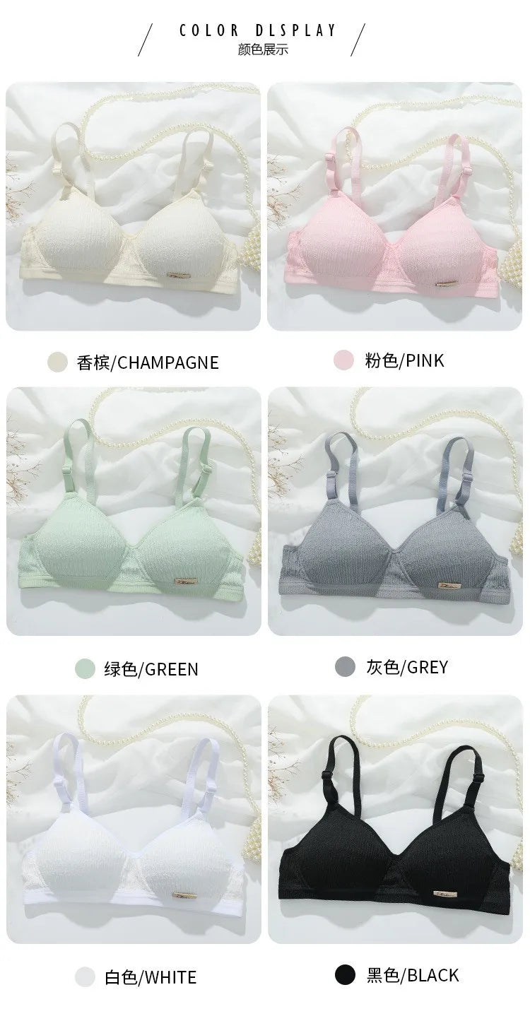 Women Bra Set Sport Lingerie Non-Wire Bralette Top Sexy Low Waist Panties Female Seamless Underwear Set Sleep Intimates