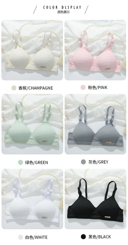 Women Bra Set Sport Lingerie Non-Wire Bralette Top Sexy Low Waist Panties Female Seamless Underwear Set Sleep Intimates