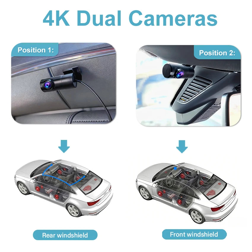Plug and Play Night Vision Dash Cam Dual Lens UHD 4K Car DVR Camera Recorder For Skoda Superb TSI280 TSI380 TSI330 DSG 2018 2019