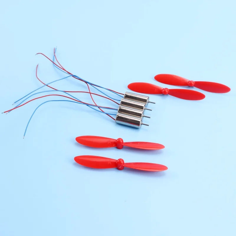 4 X DIY DC 3.7V 50000RPM 716 Hollow Cup Coreless High-speed Motor with 4 X 55MM Propeller Cw CCW for DIY Micro FPV Quadcopter