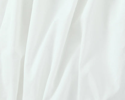 2 pieces 1 set Spring Summer White Elastic Slash Shoulder Lantern Sleeve Shirt + Wood ears Elastic Waist BUD Mini Shorts Suits