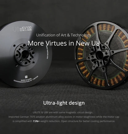 T-MOTOR U8 II KV85 Brushless motor Industry Waterproof UAV Motor with 7.1kg Max Thrust For UAV Helicopter Multirotor RC Drone