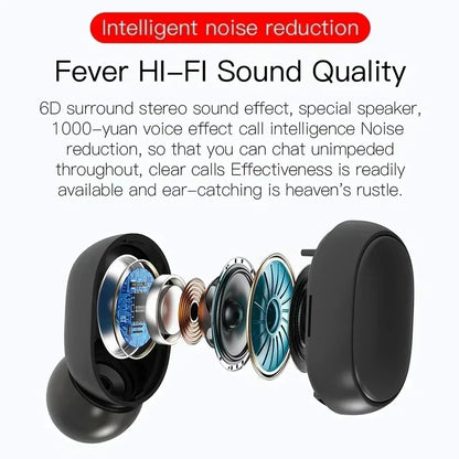 TWS E6S Wireless Earbuds Bluetooth Headphones Wireless Bluetooth Earphones  Noise Cancelling Earphones with Mic