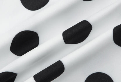 Hugcitar Fashion 2 Pcs Sets Mesh Black Short Sleeve Buttons Hole Sexy Sheer Crop T-Shirt Polka Dot Print Shorts Vacation Outfit